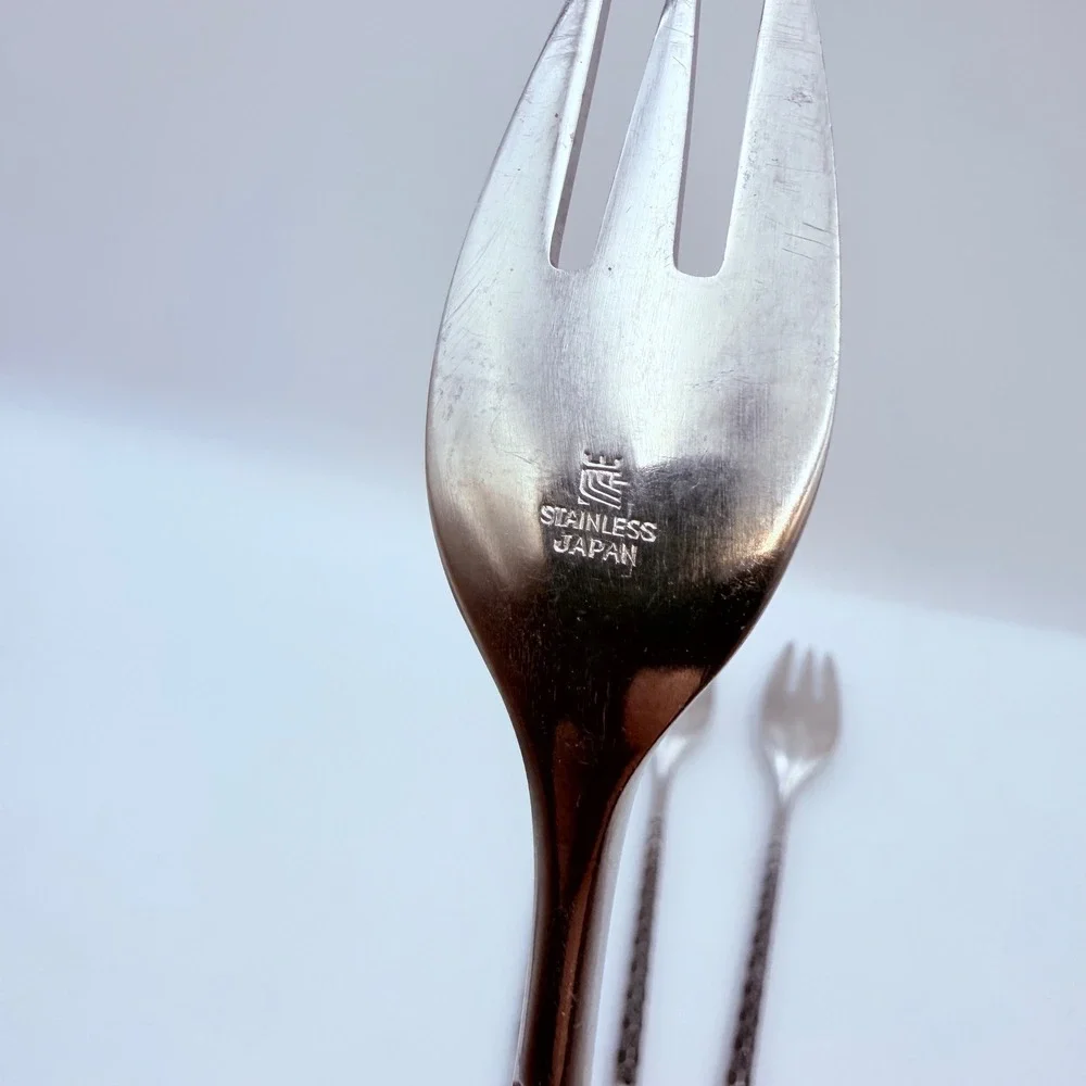 Stanley Roberts SRB116 Salad Forks Set of 4 Stainless Japan MCM Honeycomb Floral